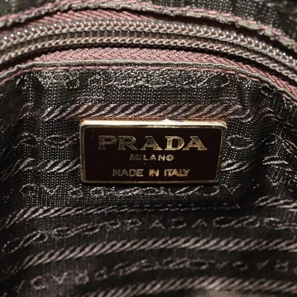 PRADA Chain Shoulder Bag Nylon Brown Gold Auth - Picture 8 of 15
